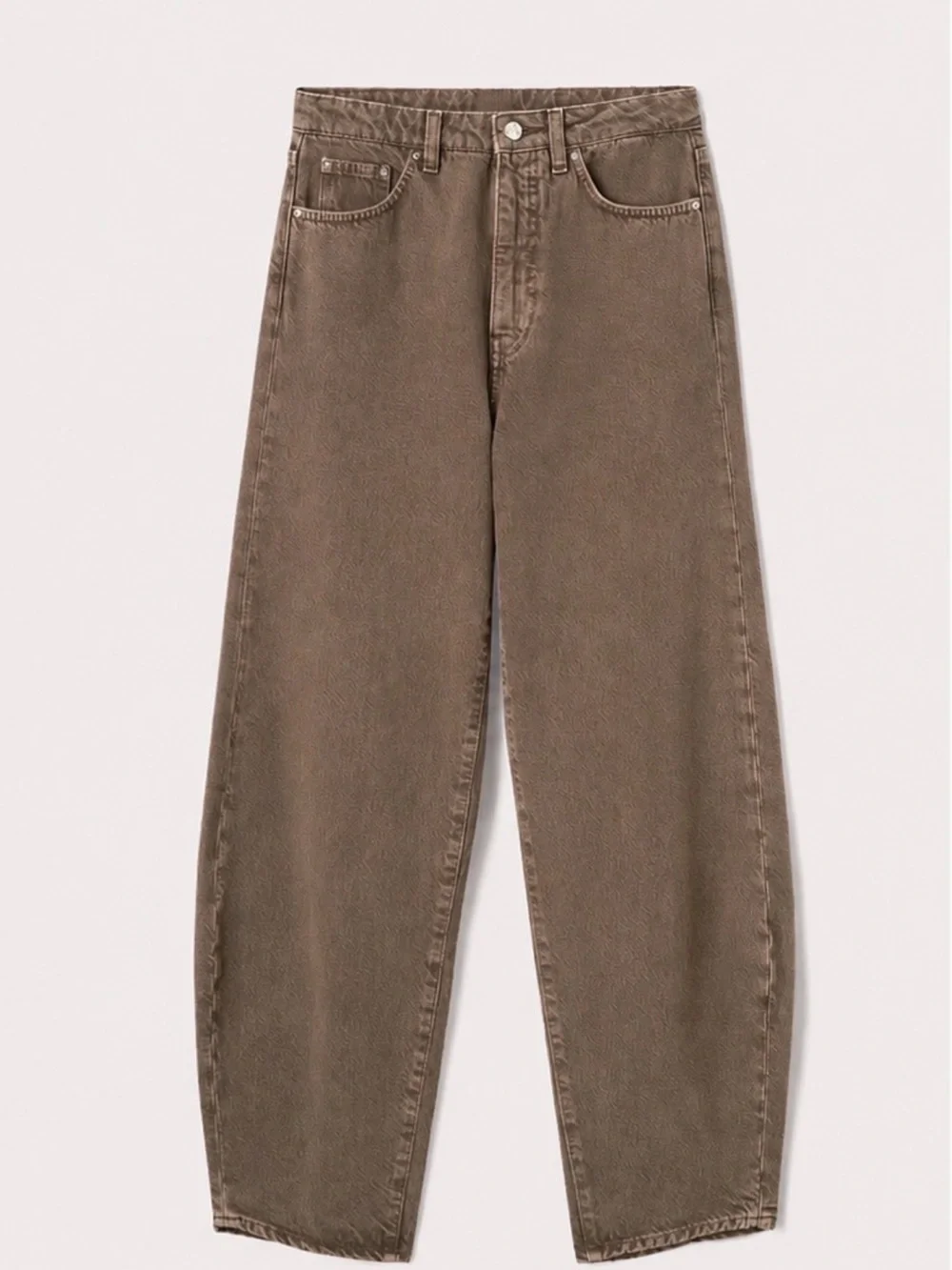 High-Waist Barrel Jeans in Washed Chocolate Brown-size26
